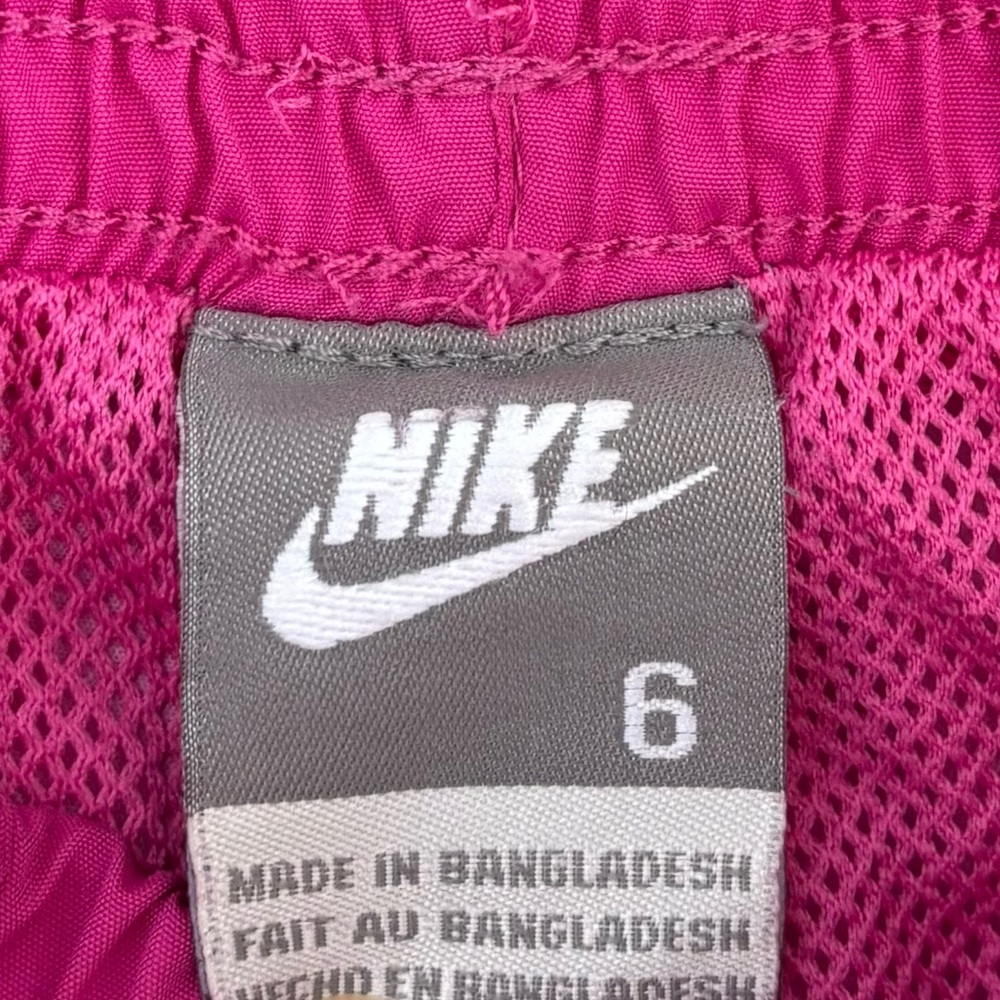 Y2K 2009 Nike Track Pants Girls 6 Pink Side Stripe Windbreaker Embroidered Logo - Picture 8 of 15